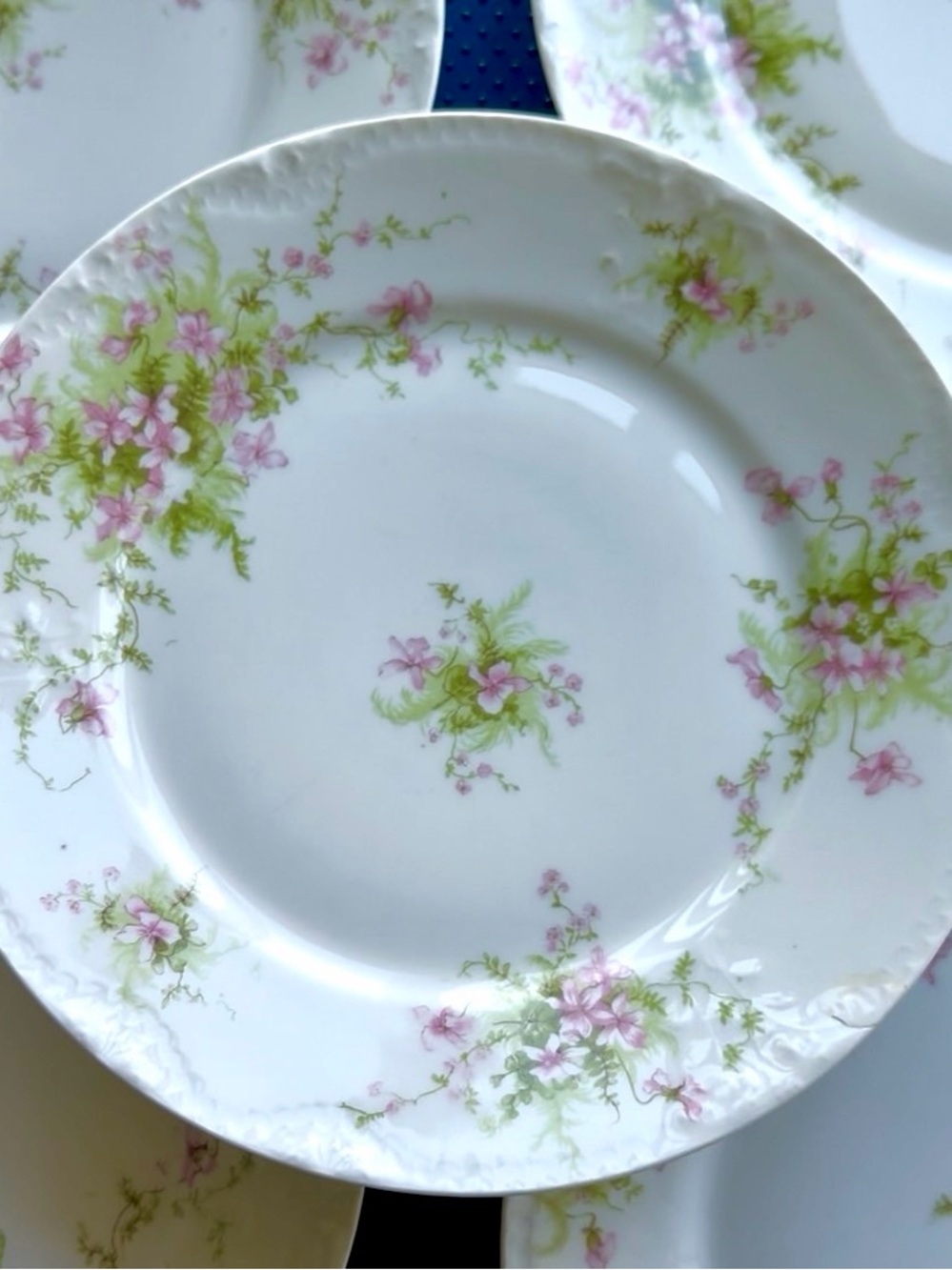 2 VTG Theodore Haviland Limoges France porcelain salad plates replacement pieces